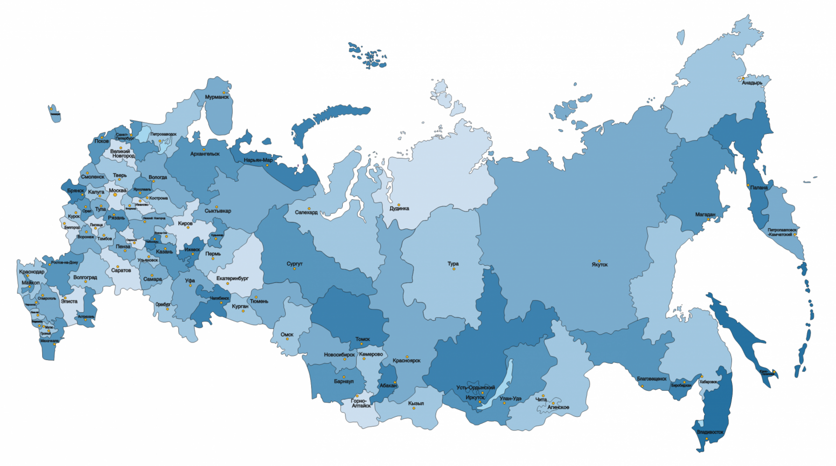 Карта доставки по России